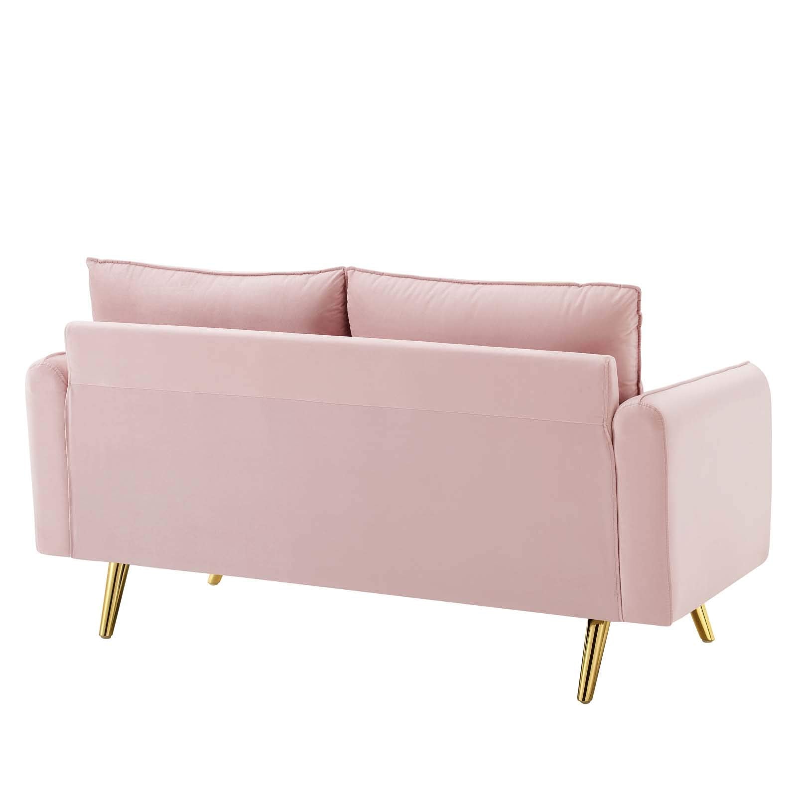 Modway Revive Performance Velvet Loveseat, Pink