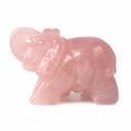 Carved Natural Rose Quartz Gemstone Elephant Healing Guardian Statue Figurine Crafts 2 inch