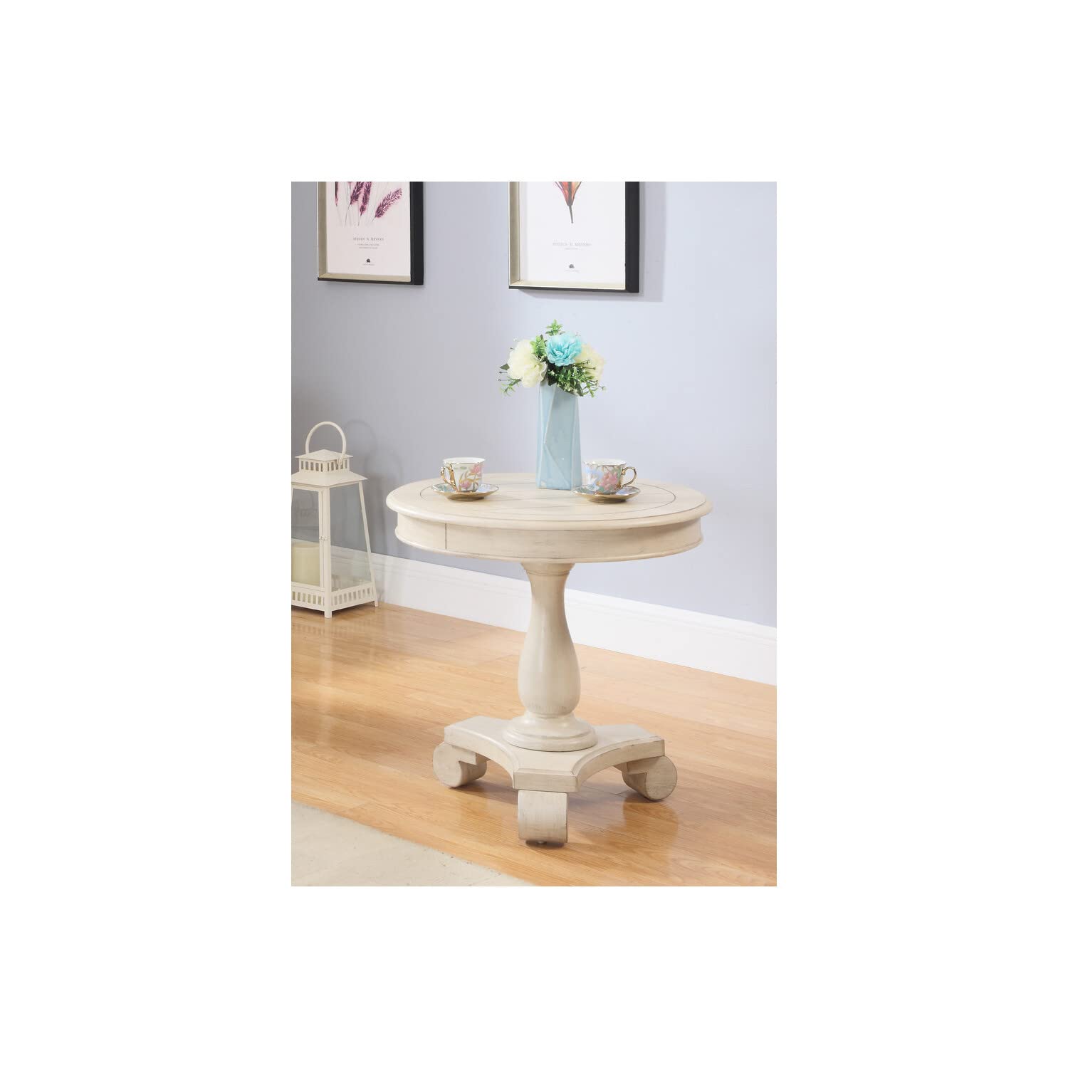 Best Master Furniture Round End Table Round End Table, Beige