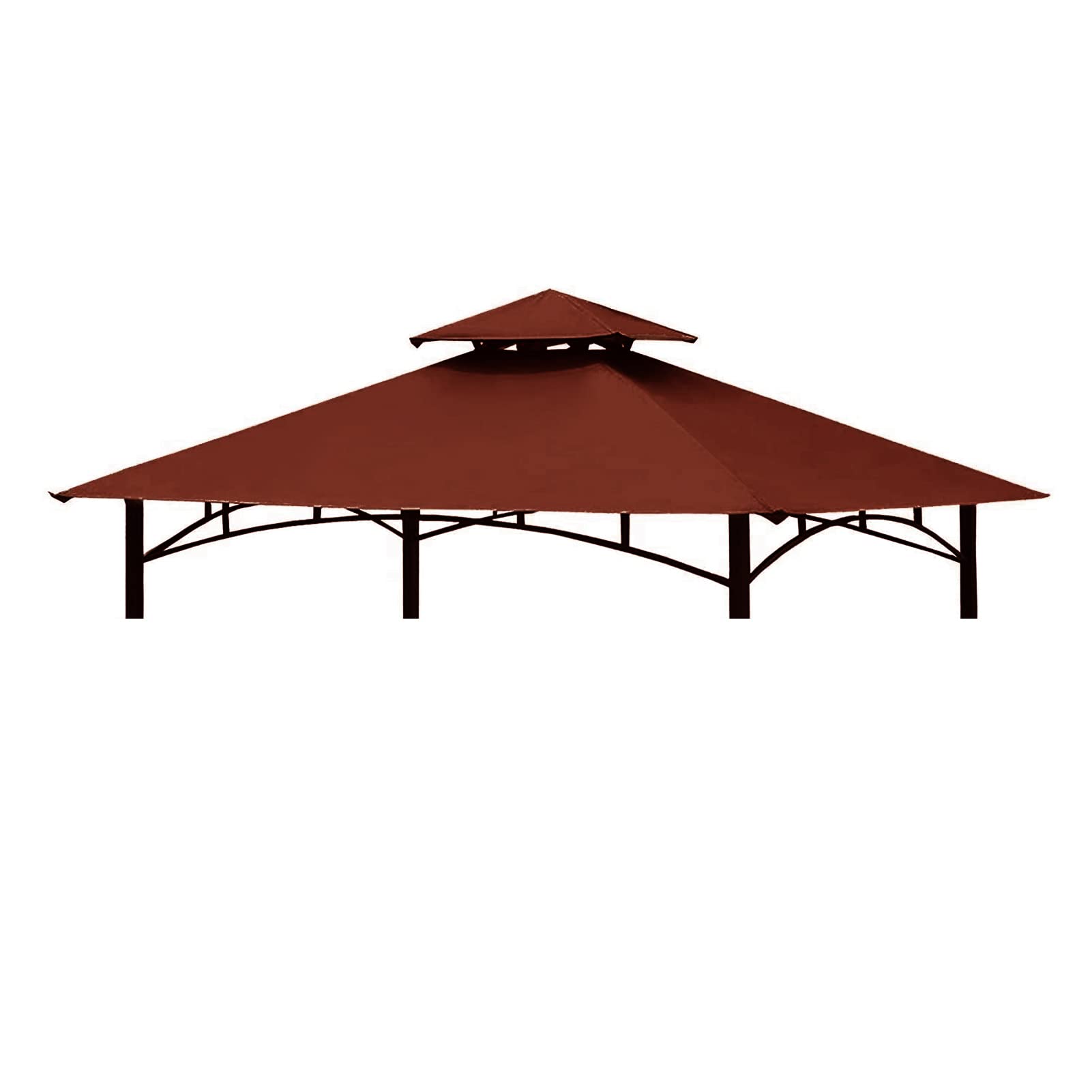 Tanxianzhe Grill Gazebo Replacement Canopy Top Cover 5  8 Double Tiered Bbq Roof Only Fit For Gazebo Model L-Gg001Pst-F (Burgund