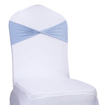 Mds Pack Of 10 Spandex Chair Sashes Bow Sash Elastic Chair Bands Ties Without Buckle For Wedding And Events Decoration Spandex Slider Sashes Bow - Baby Blue