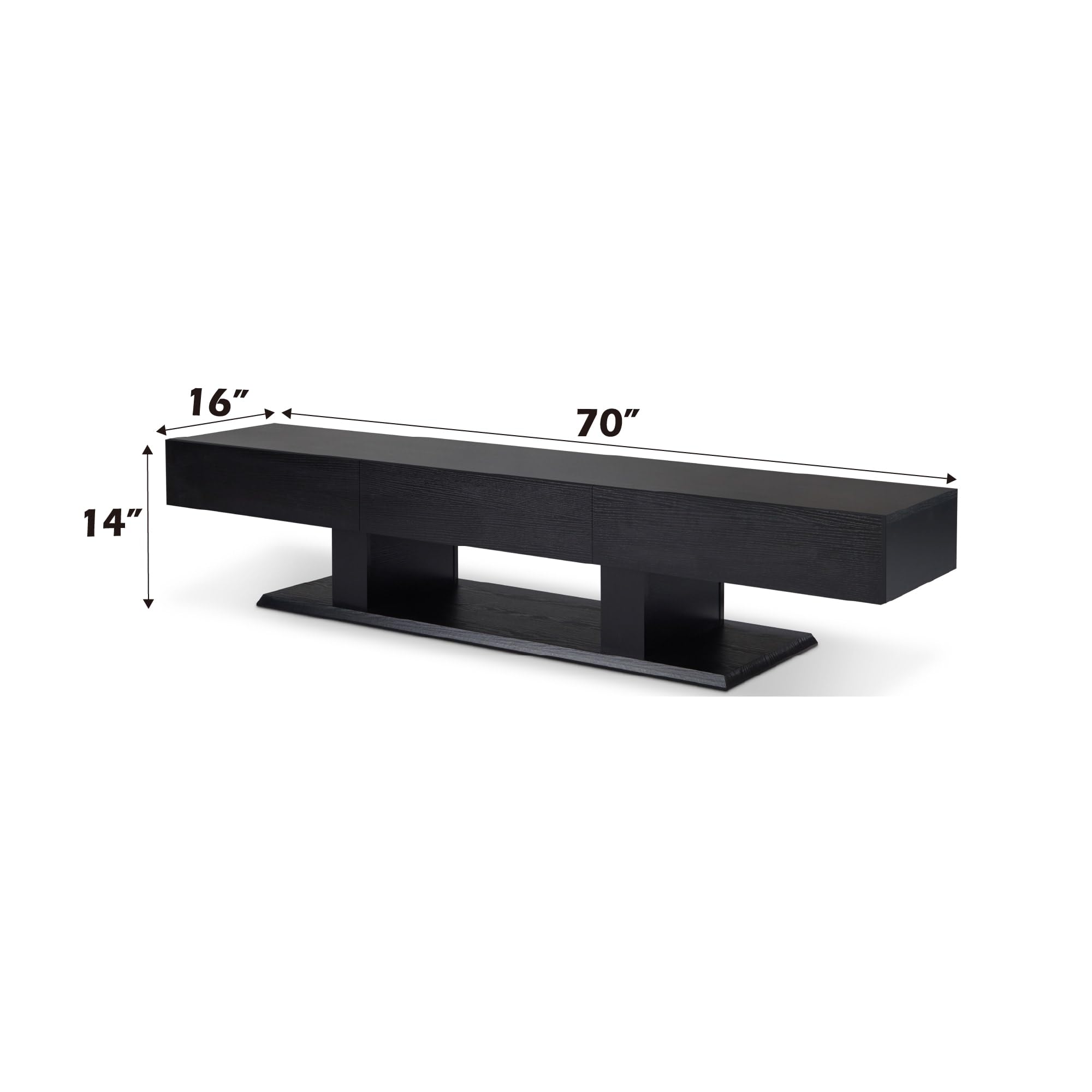Acme Follian Wooden Double Pedestal Base TV Stand in Black