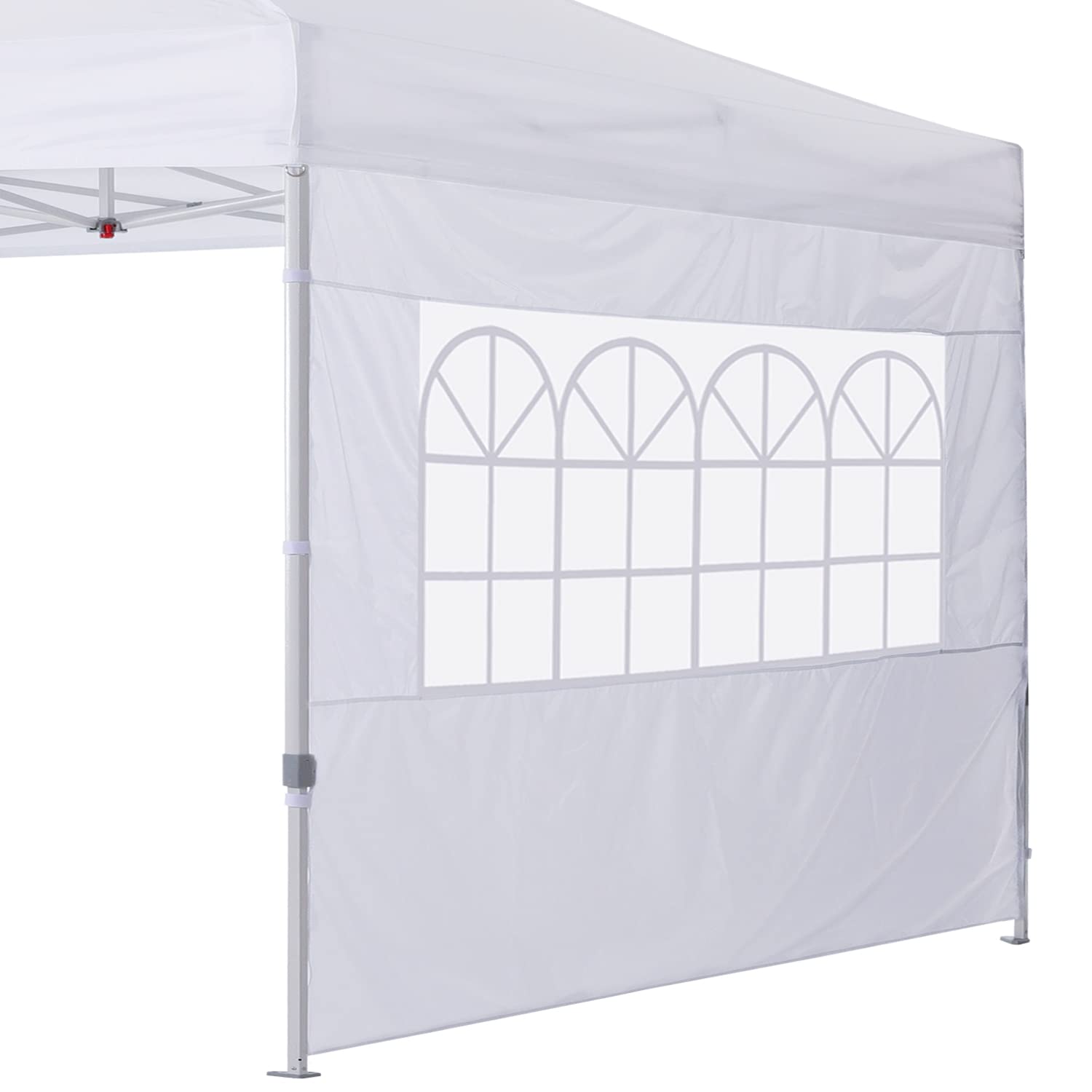 Cooshade Instant Canopy Sunwall 10X10 Canopy Sidewall For Pop Up Canopy Tent, 1 Pack Sidewall With Church Window Only, White