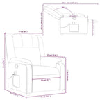 vidaXL Massage Recliner Chair for Living Room, Adjustable Recliner with 6-Point Vibration Massage, Home Theater Seating with Padded Seat Backrest & Side Pocket, Cream Fabric