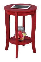 Convenience Concepts American Heritage Round End Table, Cranberry Red