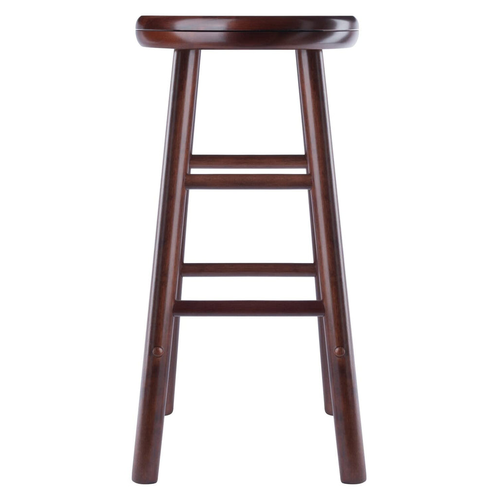 Winsome Shelby 2-Piece Swivel Counter Stools, 25 in, Walnut, Solid Wood