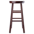 Winsome Shelby 2-Piece Swivel Counter Stools, 25 in, Walnut, Solid Wood