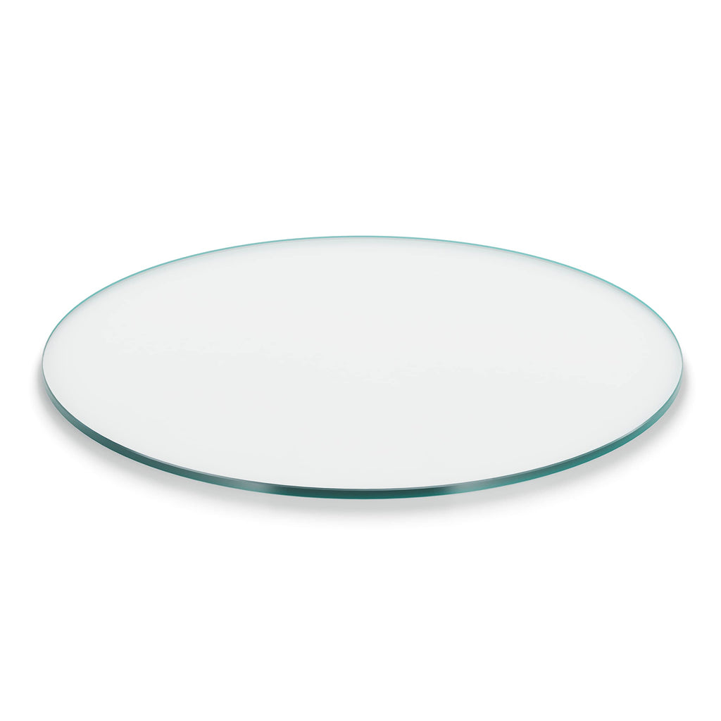 Better Bevel 42' Inch Round Glass Table Top | Tempered Glass Protector | Anti-Slip Pads/Bumpers | Coffee, Dining Table