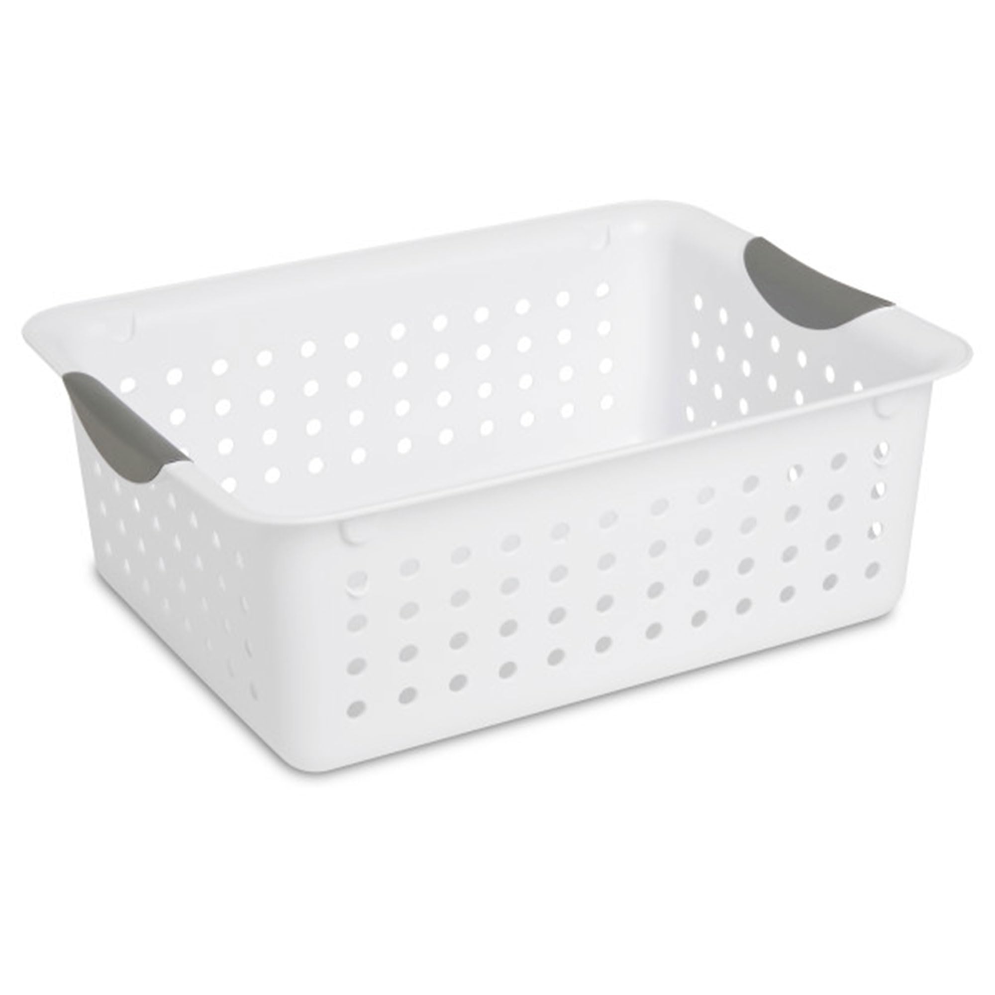 Sterilite Medium Ultra Basket, Storage Bin to Organize Closets, Cabinets, Pantry, Shelving and Countertop Space, White, 24-Pack