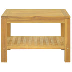 vidaXL Solid Teak Wood Coffee Table - 23.6"x23.6"x15.7" - Sturdy Frame - Ample Storage - Unique Square Cut-Out Design - Stylish Home Décor