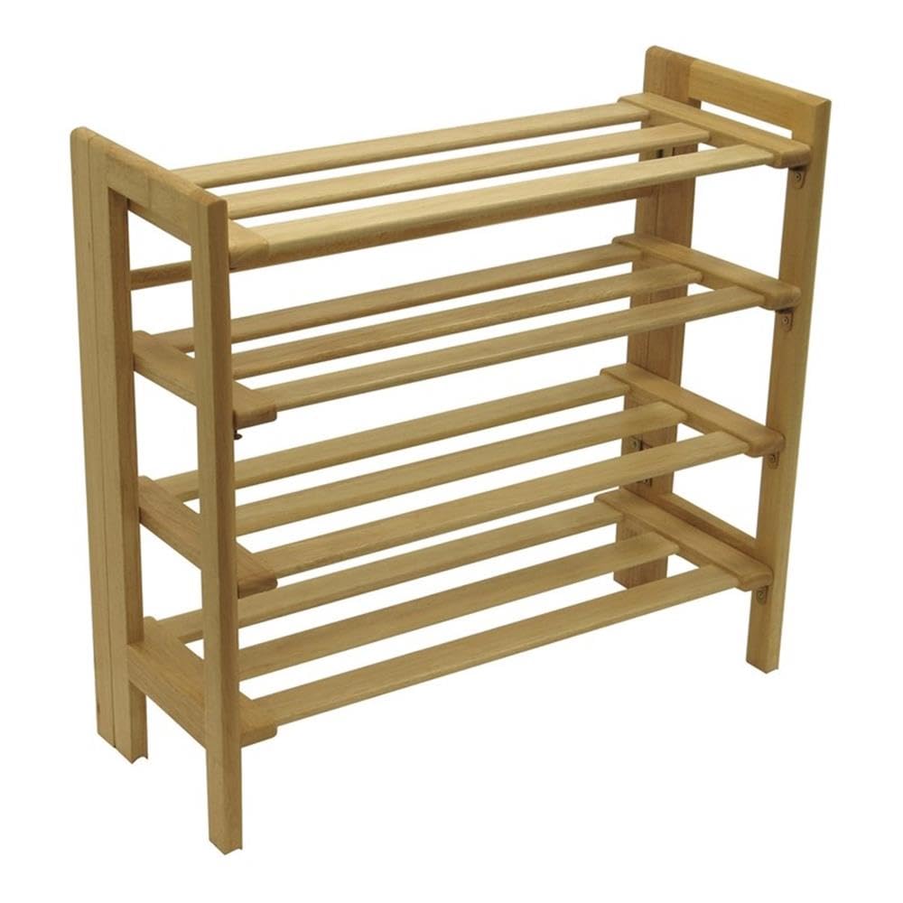 Winsome Beech Wood 4-Tier Stackable Shoe Rack, Natural