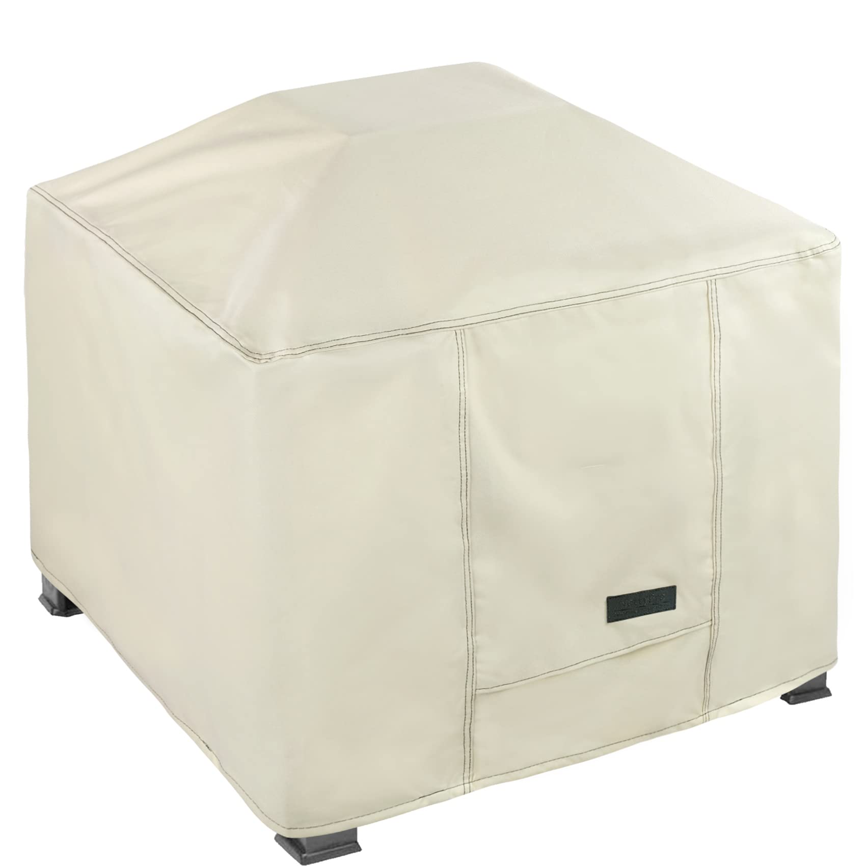 Nettypro Fire Pit Cover Square 28 Inch Waterproof Heavy Duty Patio Firepit Cover Square For Outdoor Gas Fire Pit Table, Beige