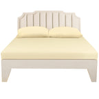 Lirex Fitted Sheet, Queen Size 100% Egyptian Cotton 300 Thread Count Soft Breathable Fitted Sheet, 150X200Cm, Cream White