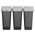 Glad Link & Sort 36 Gallon Waste and Recycle Center - 3x12G (3x45L) Plastic Bin Compartments for Trash, Recycling, Compost with 