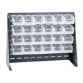 Quantum Storage Systems QBR-2721-210-24CL Ultra Bin Complete Bench Rack Package with 24 Ultra Bins, 27 x 8 x 21 , Clear