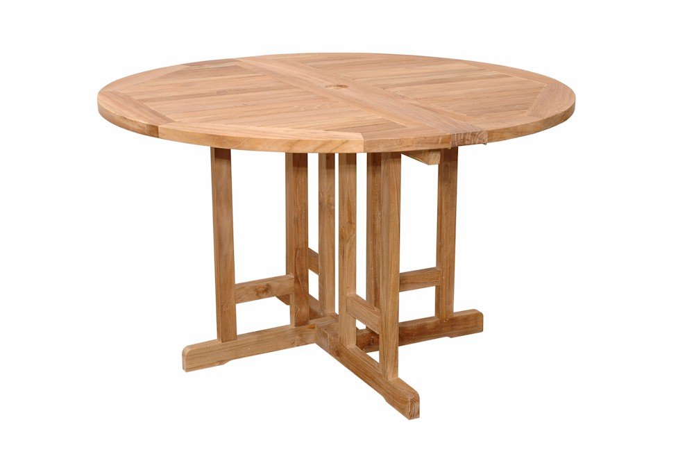 Anderson Teak TBF-047BR Butterfly Round Folding Table, 47&quot;