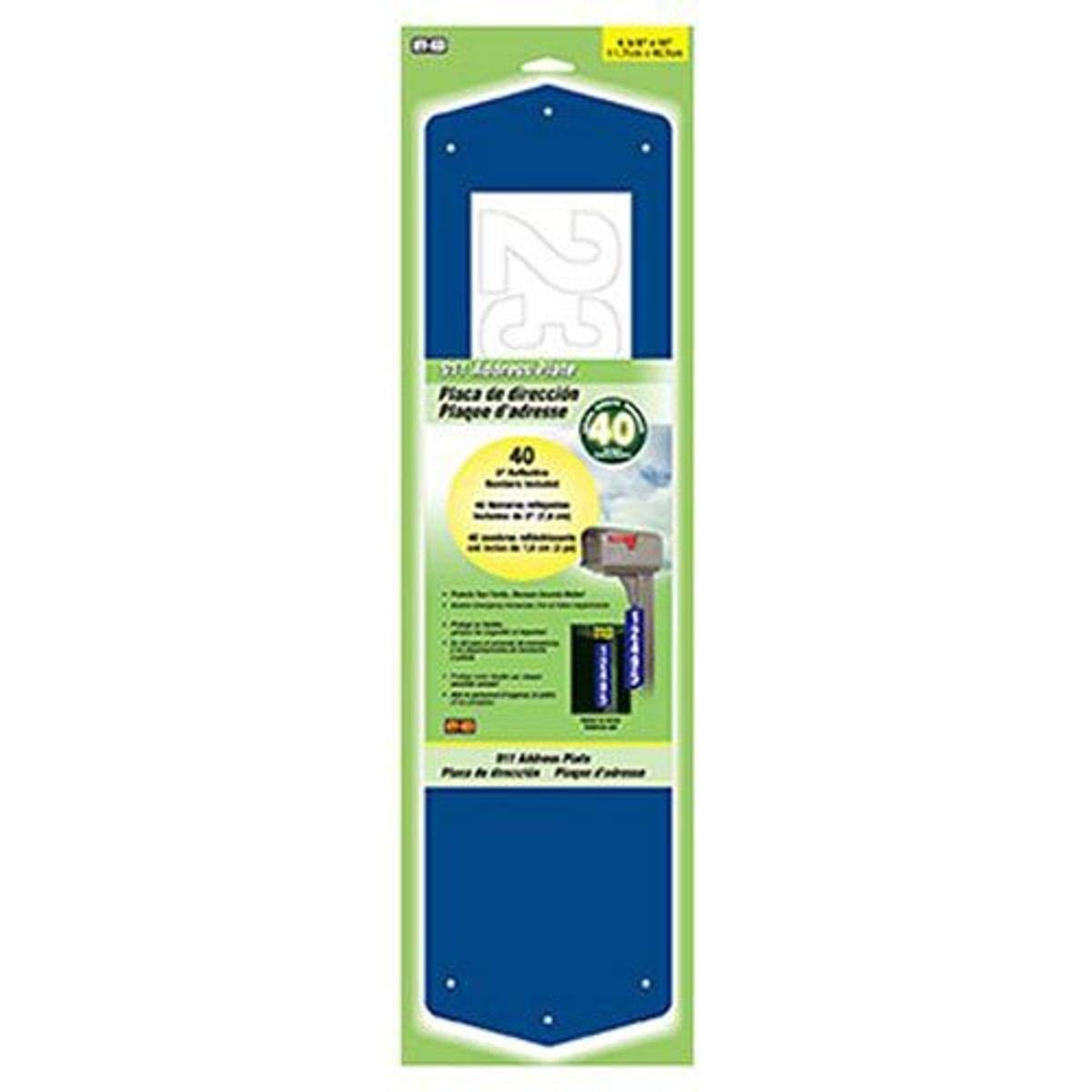 Hy-Ko Prod Office Storage Accessory 4-5/8X18 Blu 911 Plate (911B)