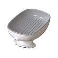 ARQIVO Self Draining Plastic Soap Holder with Suction Cup  Leaf Shape Bar Soap Dish for Kitchen Sink, Shower, and Bathtub (1, W