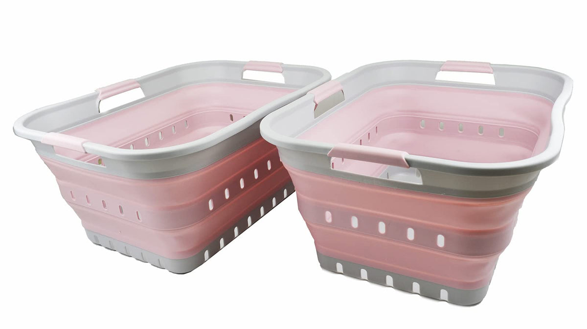 SAMMART 42L(11 gallons) Collapsible Plastic Laundry Basket  Foldable Pop Up Storage Container/Organizer  Portable Laundry Hamp
