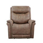 Steve Silver Furniture Morrison Dual-Power Recliner, Luxurious Camel Faux-Suede, Power Headrest, Power Footrest, Built-in USB Port, Traditional/Modern, 40" D x 37" W x 41" H, Brown/Carmel