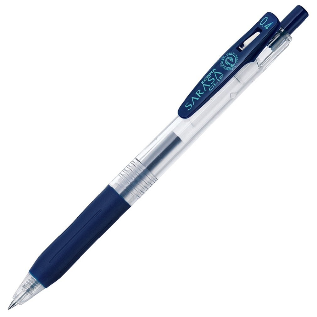 Zebra B-Jjs15-Fb Sarasa Clip Gel Ballpoint Pen, 0.4, Blue Black, 10 Pieces