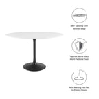 Modway Lippa 48" Oval-Shaped Mid-Century Modern Dining Table With White Wood Top And Black Base