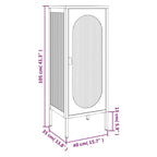 vidaXL Modern Sideboard in Sleek Black - 15.7"x13.8"x41.3" with Adjustable Shelf, Made from Fluted Glass and Powder-Coated Steel, Perfect for Home Decor and Storage