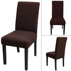 Jqinhome Dining Room Chair Covers Set Of 8, High Stretch Chair Slipcover Removable Washable Chair Seat Protector Cover For Home Party Hotel Wedding Ceremony (Coffee)