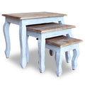 vidaXL Handcrafted Nesting Tables 3-Piece Set, Solid Reclaimed Wood - Antique Style Rectangular Side Tables for Living Room, Brown