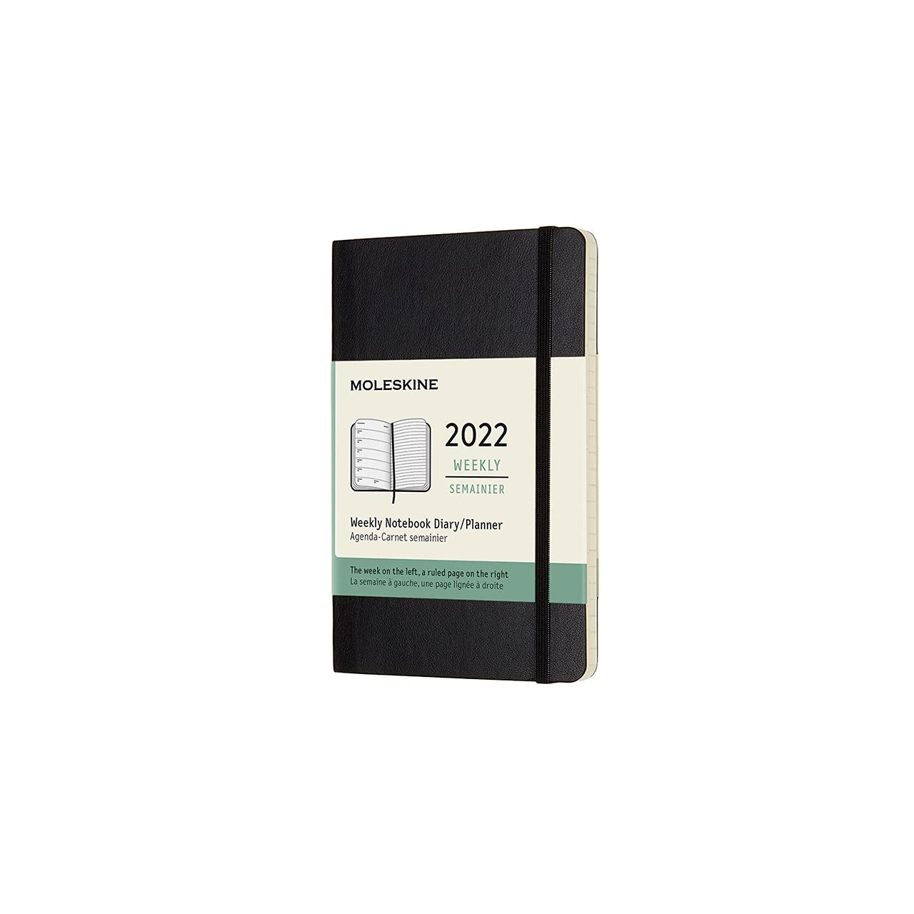 Moleskine Klassieke 12 Maanden 2022 Wekelijkse Planner, Zachte Hoes, Ca. A6 / 9X14 Cm,Zwart