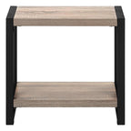 Monarch Specialties I 2083 Accent Table, Side, End, Narrow, Small, 2 Tier, Living Room, Bedroom, Metal, Laminate, Brown, Black, Contemporary, Modern