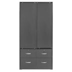Better Home Products Sarah Modern Wood Double Sliding Door Armoire In Dark Gray
