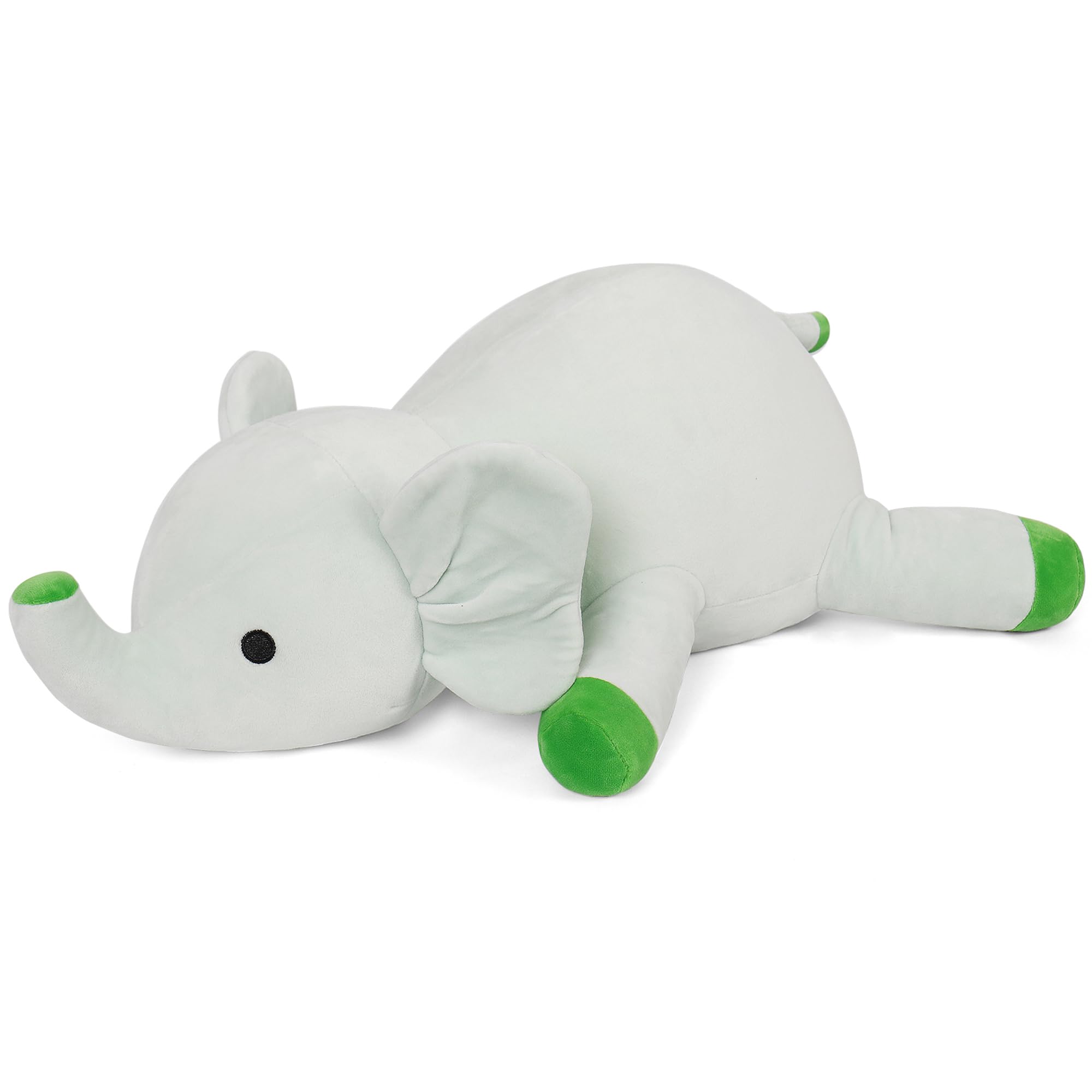 Webingo 24' | 4.2 Pounds Green Elephant Weighted Stuffed Animals - Cute Weighted Plush Toy Comfort Weighted Plush Pillow Gifts