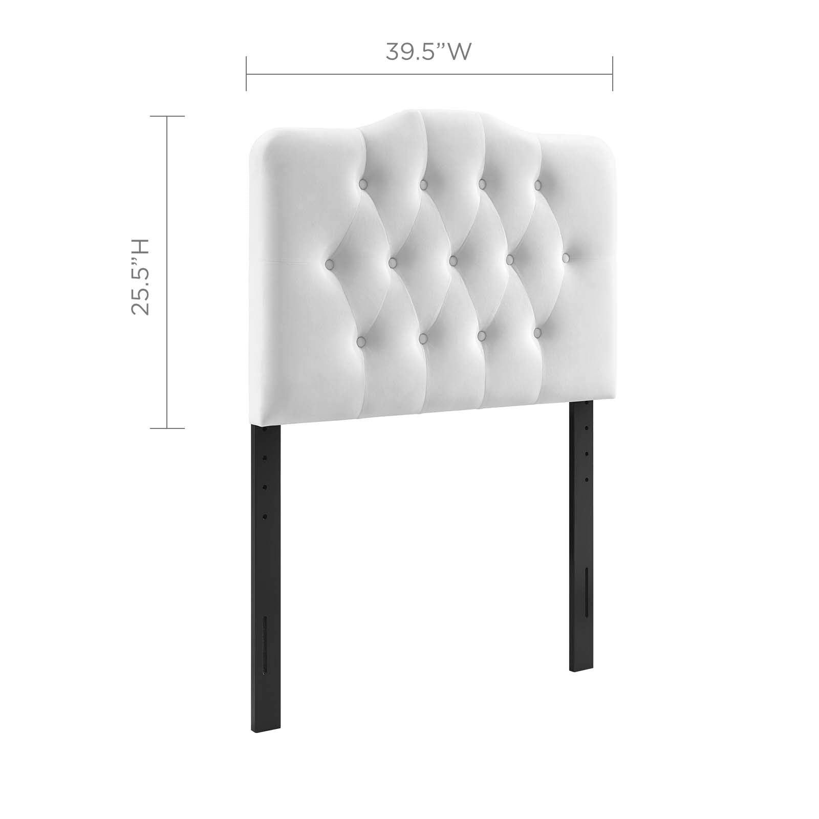 Modway Annabel Diamond Tufted Performance Velvet Twin Headboard In White