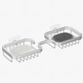 2 Soap Dishes Holder Shower,Drill-Free,Soap Bar Holder for Shower Wall,Shower Soap Holder for Bathroom, Rustproof Aluminum Spong