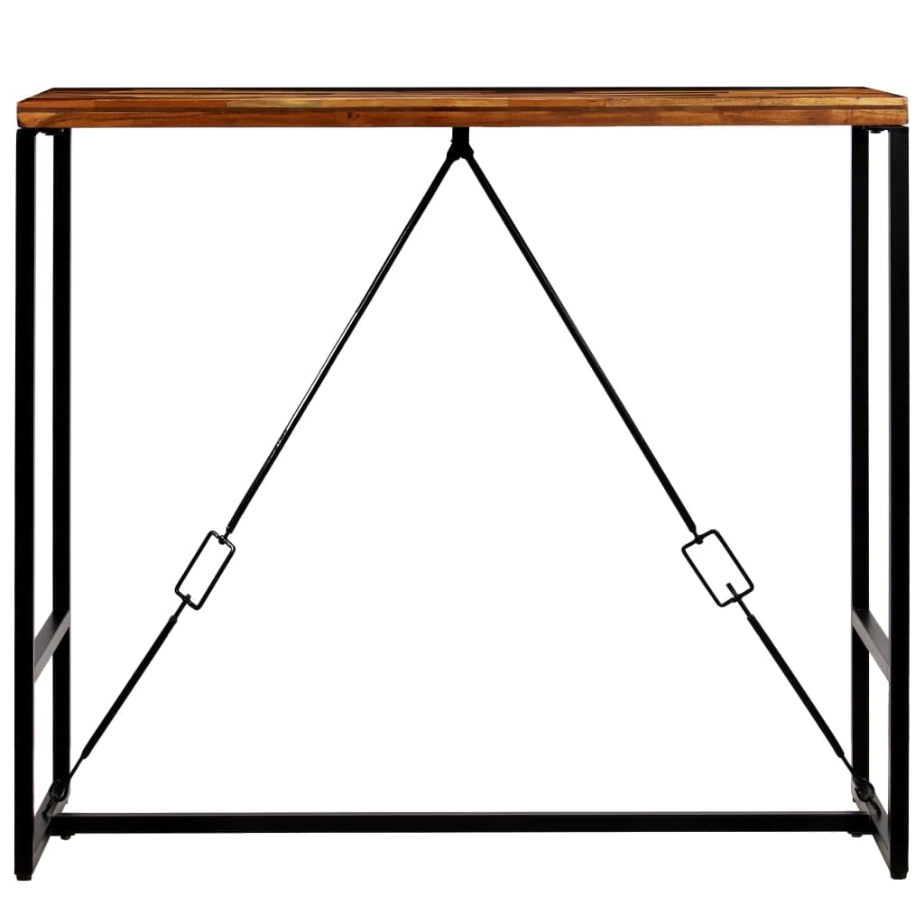 vidaXL Industrial Style Reclaimed Wood Bar Table with Steel Legs, Brown – Ideal for Kitchen, Dining Room, Bars, Cafes