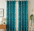 Soulful Creations Heavy Foil Leaf Print Room Darkening Velvet Semi Sheer Grommet Curtain For Home And Offices. (5  Feet (Pack O