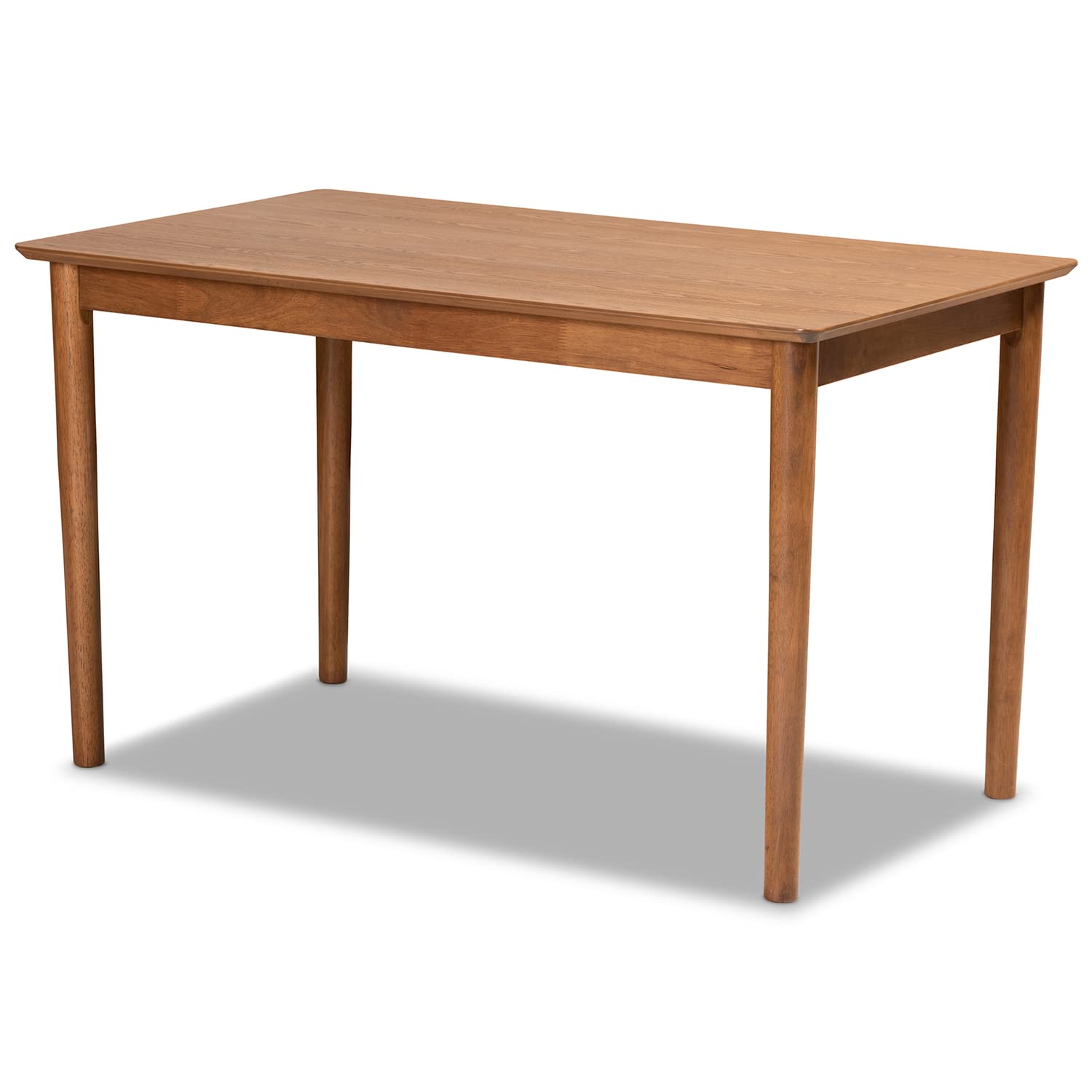 Baxton Studio Riordan Mid-Century Modern Dark Brown Faux Leather Upholstered and Walnut Brown Finished Wood 3-Piece Dining Nook Set