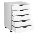 Multigot Rolling File Cabinet, Wooden Filling Storage Cabinet With Drawers And Wheels, Home Office Printer Stand Storage Organizer(5 Drawers)