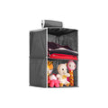 Wudyhome Bags Hanging Wardrobe Organiser With 2 Shelves, Foldable, NonWoven, Closet Storage Rack For Clothes And Accessories, B