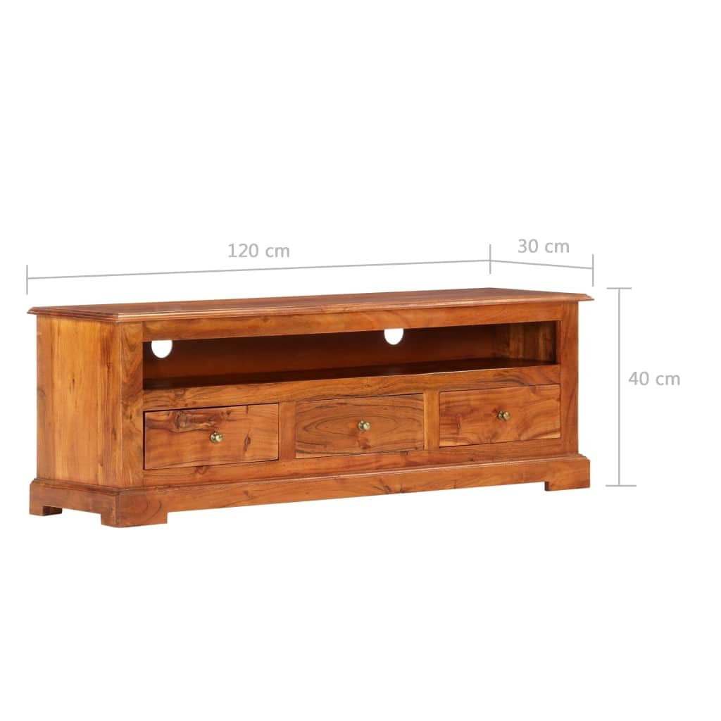 vidaXL Solid Acacia Wood TV Stand - Thumbnail 5