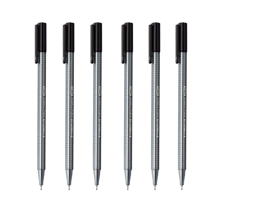 Staedtler Triplus Fineliner Black 0.3Mm - Pack Of Six