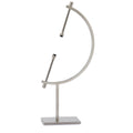 JUXYES Silver Toned Sphere Holder Caliper Stand, Hold 1-1/2 to 5, Caliper Style Display Stand for Mineral, Ornament, Gem, Shell,
