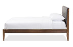 Baxton Studio Leyton Mid-Century Modern Upholstered Platform Bed King