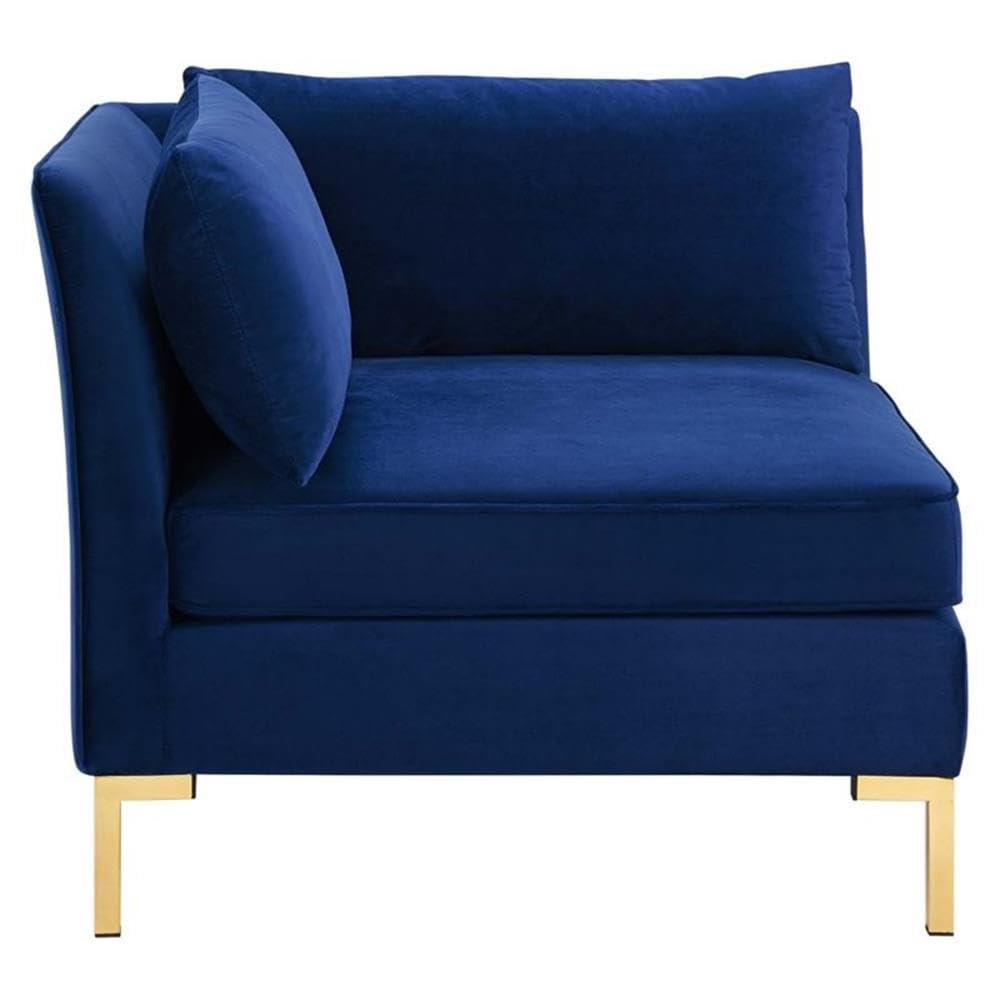 Modway Ardent Modern Performance Velvet Corner Chair In Navy/Gold