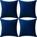 Artaimee Navy Blue Throw Pillow Covers 22X22 Set Of 4 Velvet Sofa Bed Couch Cushion Decorative Case