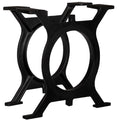 vidaXL 2X Industrial O-Frame Cast Iron Table Legs, Black, 17.7 x 16.5 cm, 2 Pieces, For Tables (Coffee, Dining, Desk, Side, End)