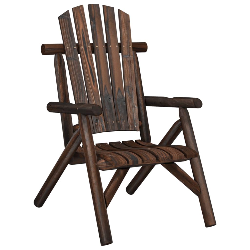vidaXL Patio Lounge Set 3 Piece - Solid Spruce Wood Set - Comfortable Armrests Adirondack-Style Backrests - Durable Tabletop - Easy Assembly - Brown Dark Finish