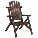 vidaXL Patio Lounge Set 3 Piece - Solid Spruce Wood Set - Comfortable Armrests Adirondack-Style Backrests - Durable Tabletop - Easy Assembly - Brown Dark Finish