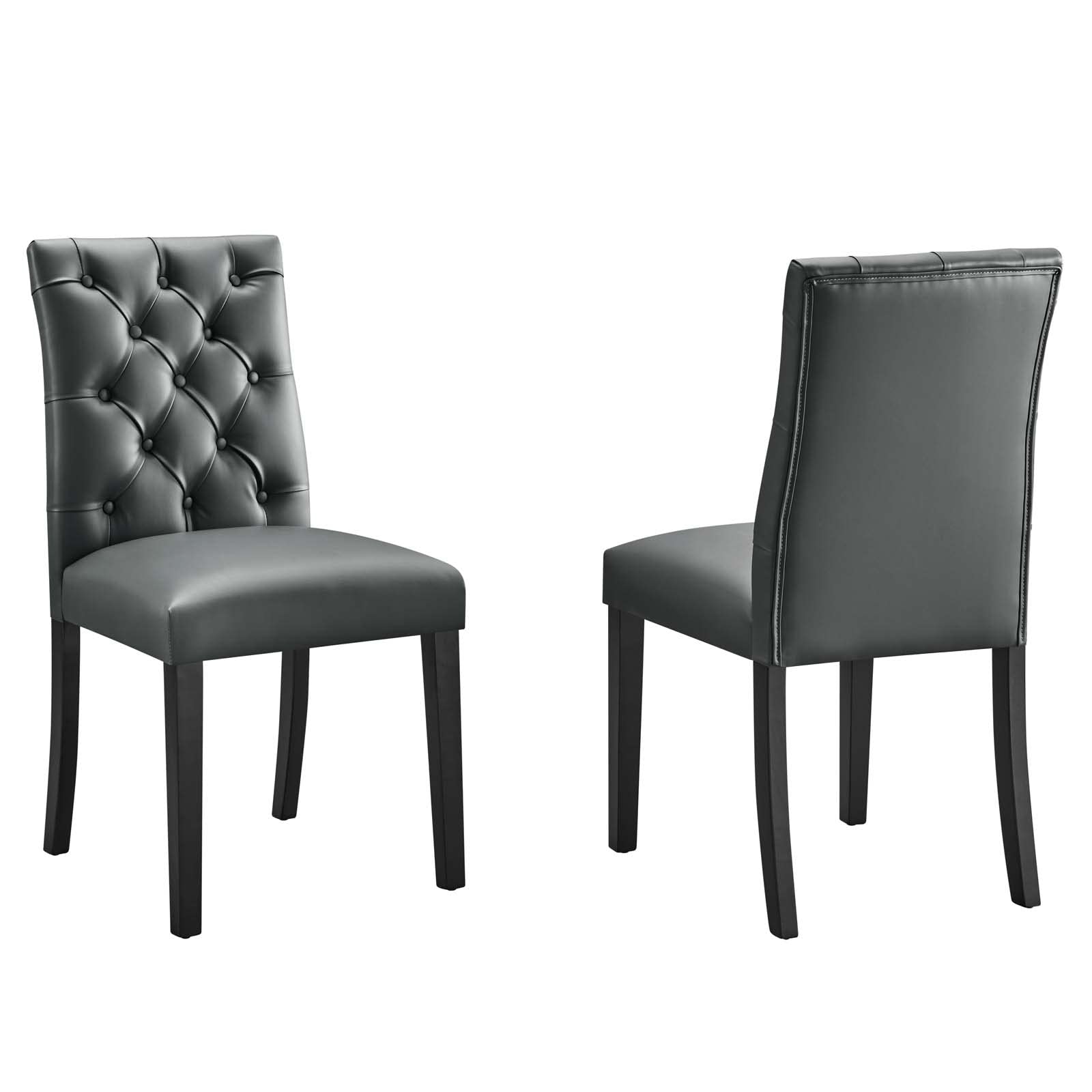 Modway Eei-3472-Gry Duchess Dining Chair Vinyl Set Of 2, Gray